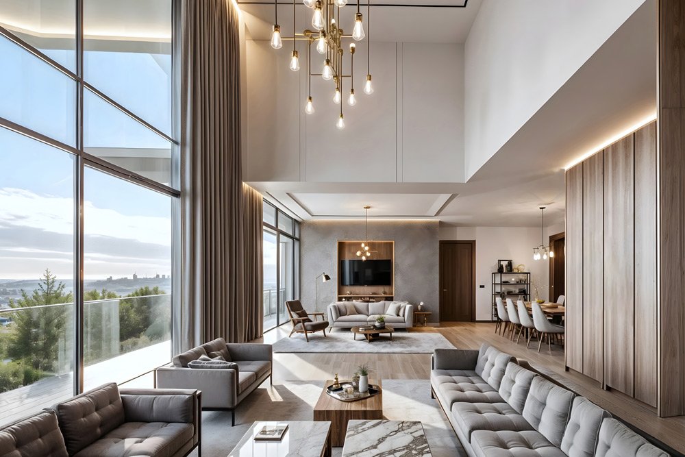 Luxury residence interior — marble bathroom